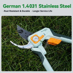 PrunePro blade close-up with Teflon coating for rust resistance