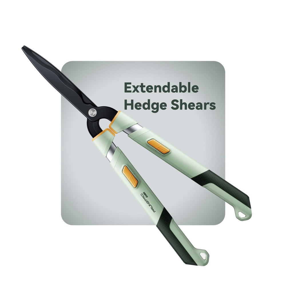 PrunePro front view showing full shears and benefits of reach