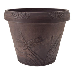 PSW Pot Collection dragonfly close-up of raised dragonfly and cattails detail, adds texture