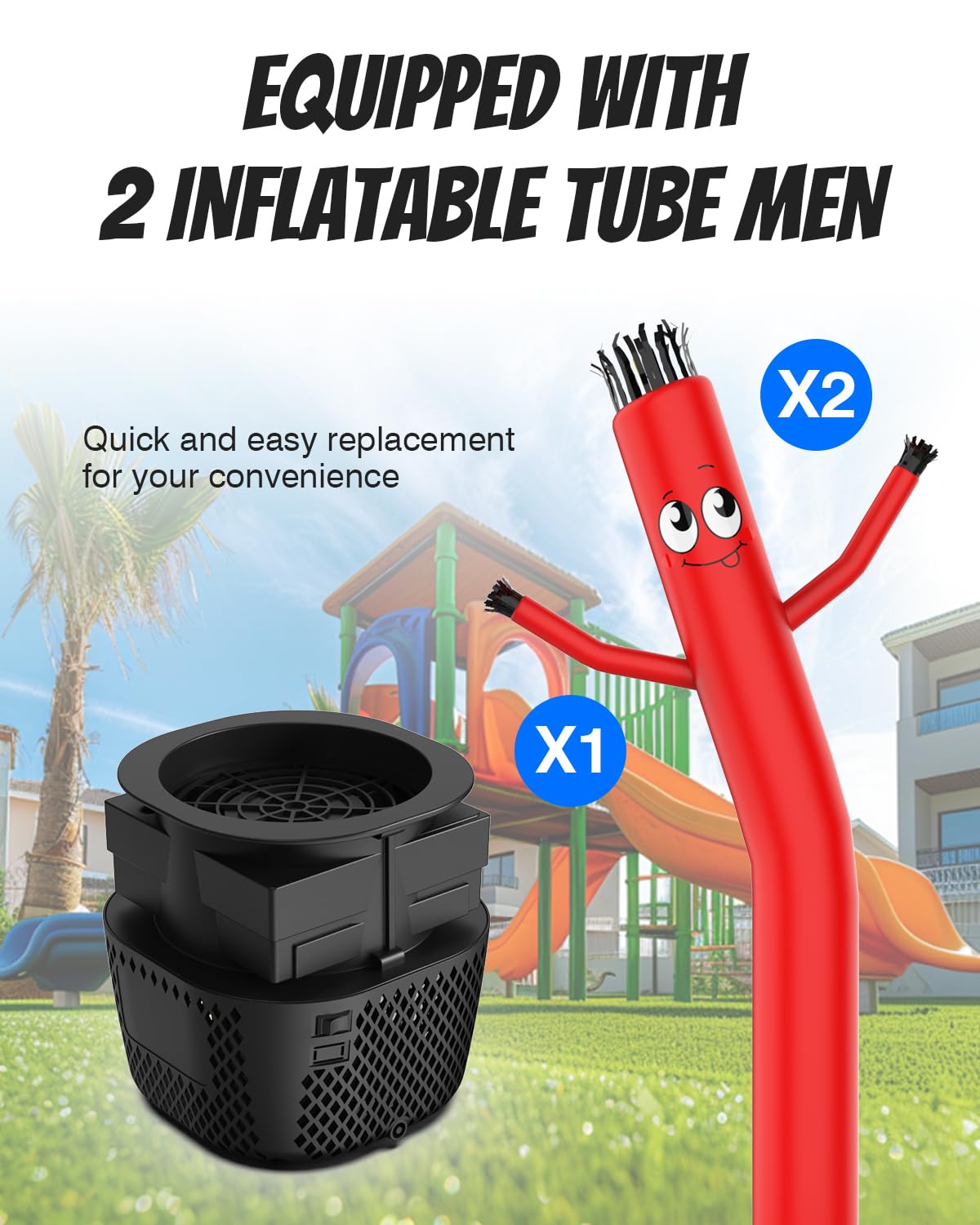 Puligoth two tubes with spare shown on blower for uninterrupted displays
