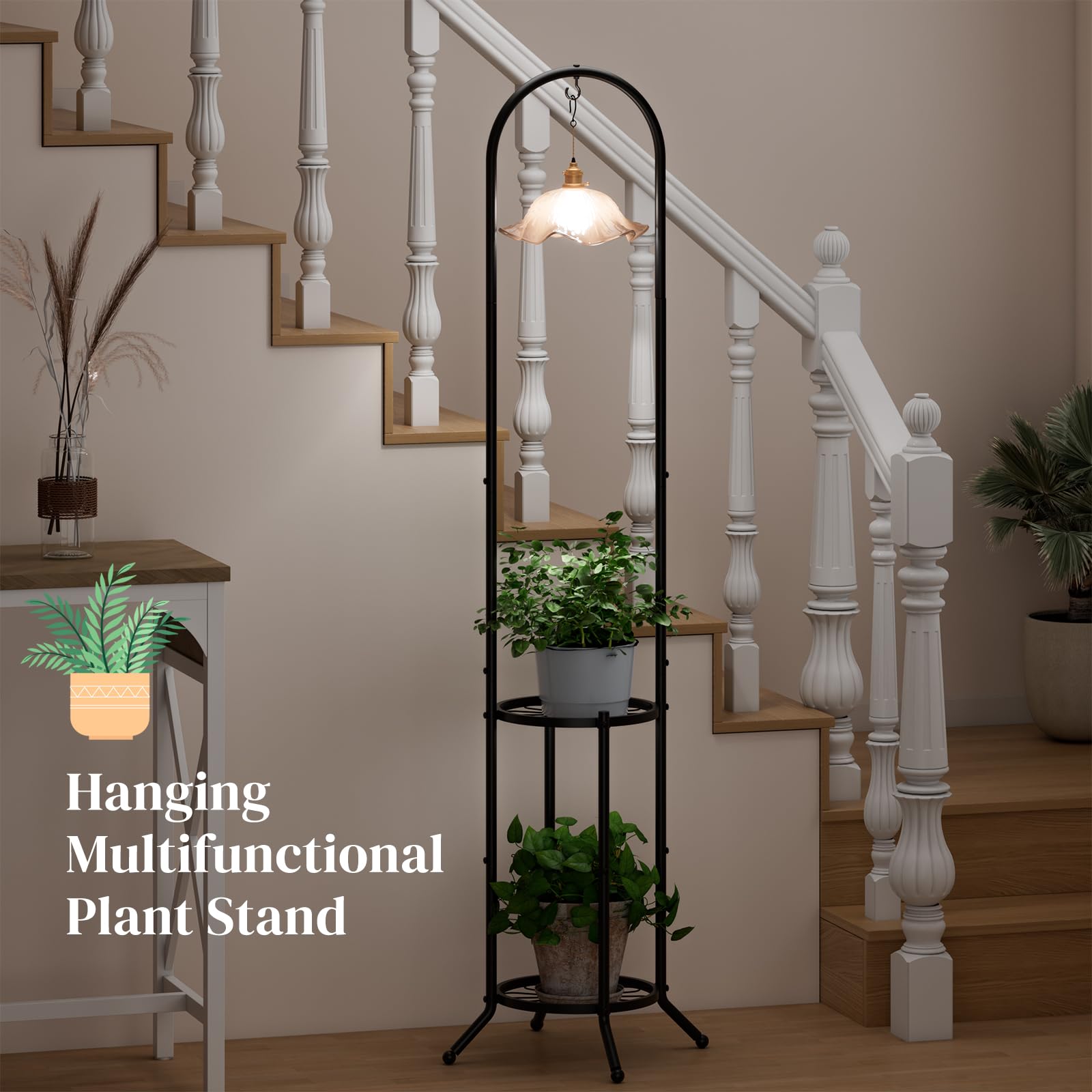 PULIJIAJU two-tier stand in a corner maximizing vertical space