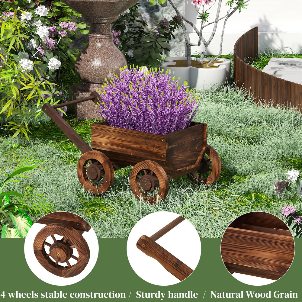PULIJIAJU wagon placed in a garden setting for seasonal outdoor styling