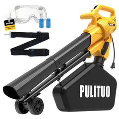 PULITUO front view of blower vacuum showing controls and handle, clear operation benefit
