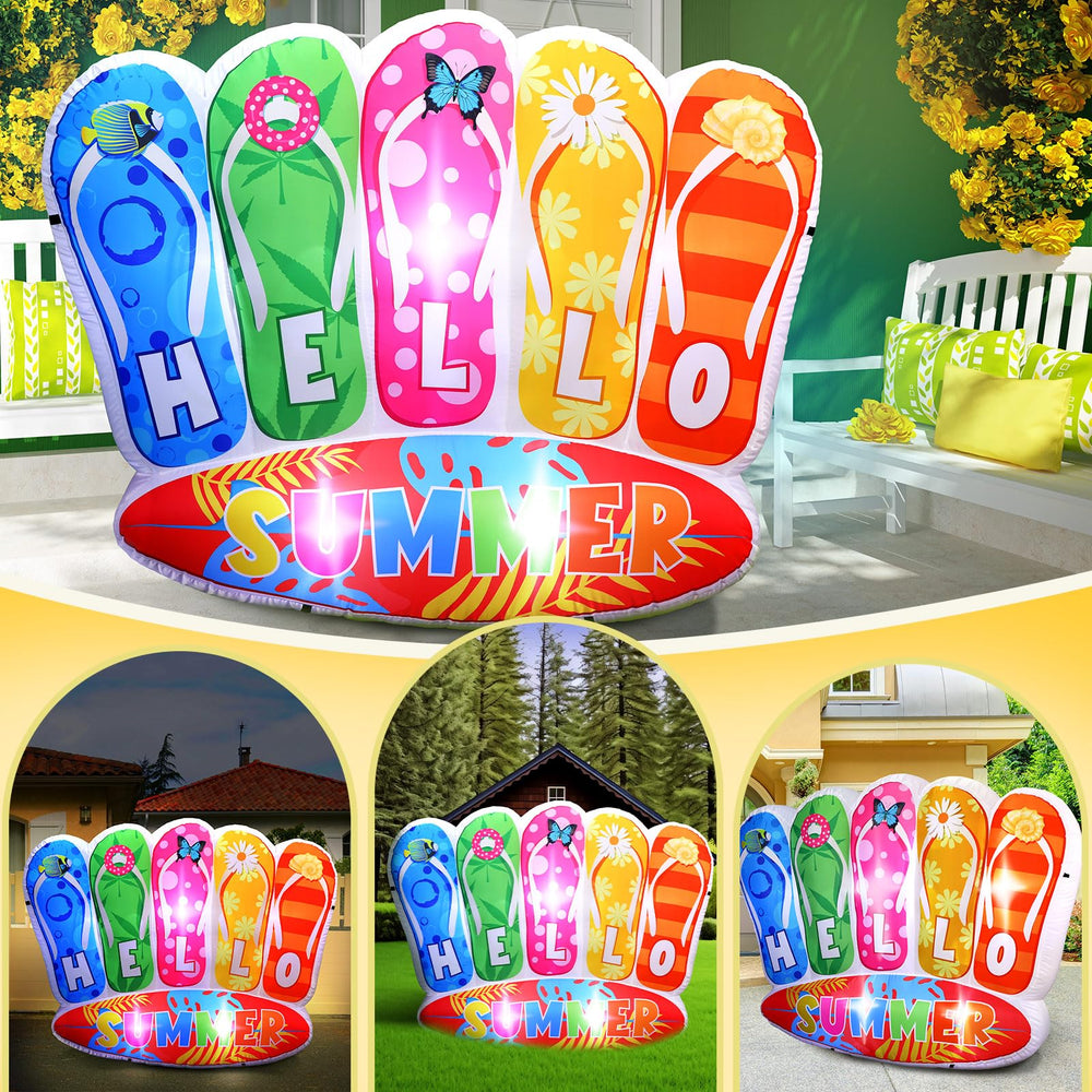 PullCrease inflated on lawn next to chair showing scale and placement ideas for outdoor displays