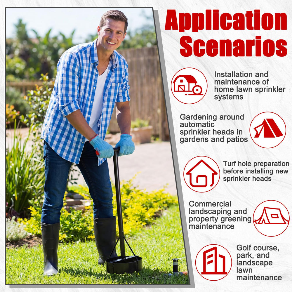 PullCrease positioned around sprinkler head, ensures unobstructed nozzle