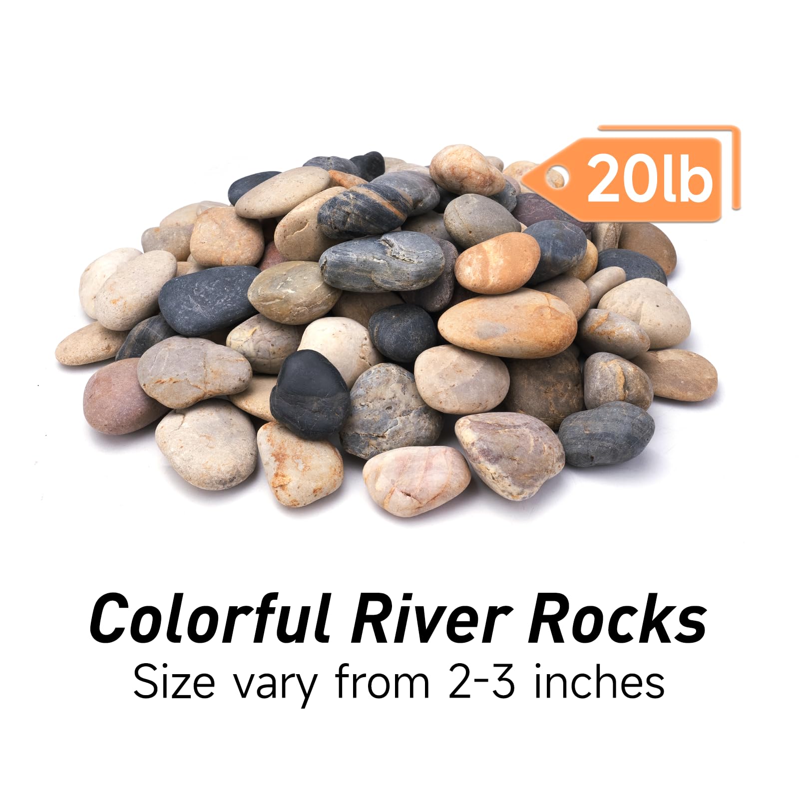 Pulovin close-up of stone texture showing smooth rounded surfaces and natural color variety