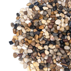 Pulovin bag of pebbles front view showing weight and polished finish for neat displays
