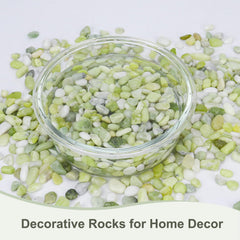 Pulovin pebbles filling a glass vase for decorative display and stability
