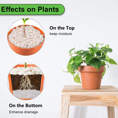 Pulovin pebbles in plant pot showcasing brand and enhanced planter aesthetics