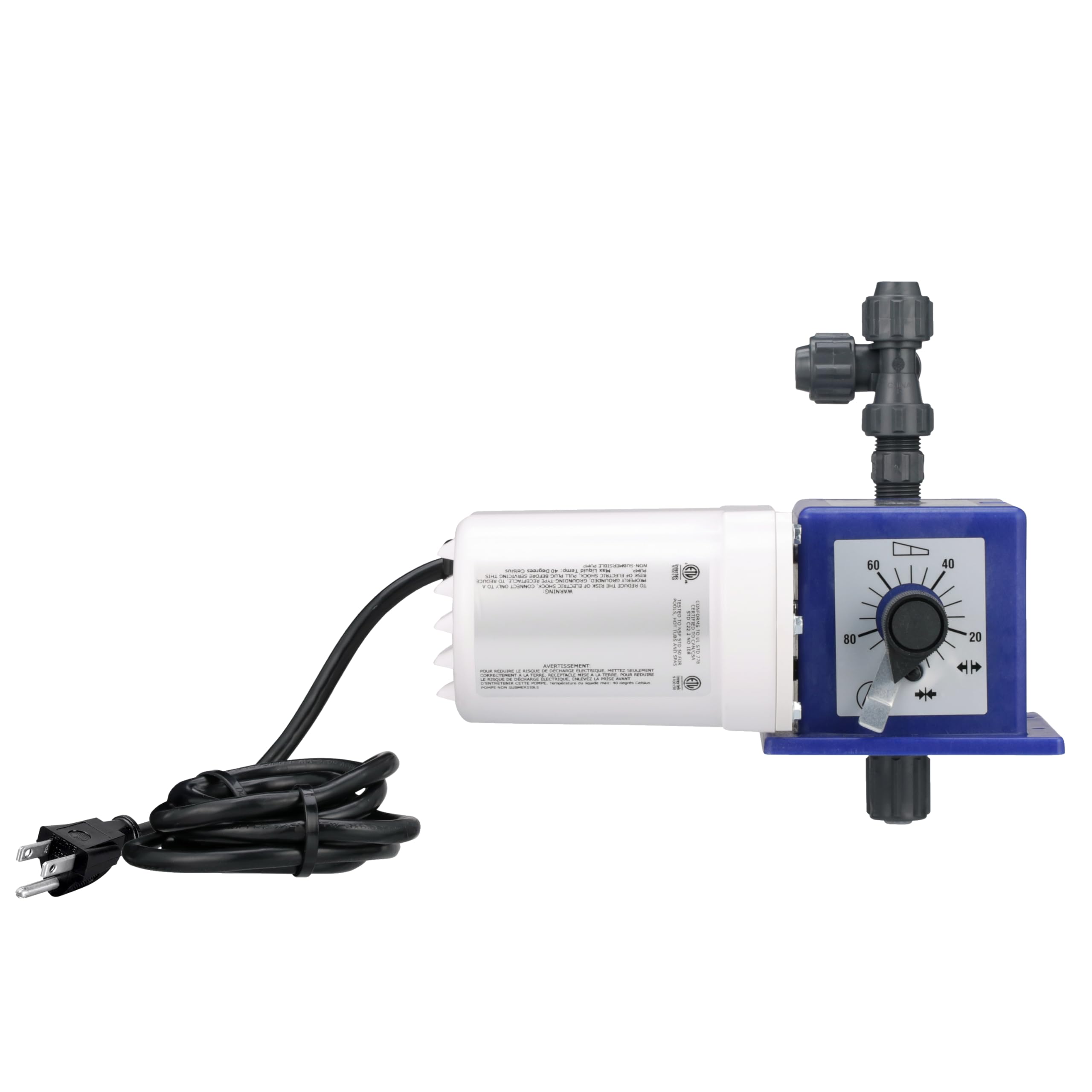 Pulsafeeder front view showing pump head and control for easy operation