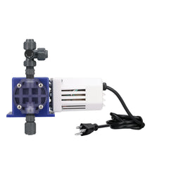 Pulsafeeder liquid end close-up highlighting PVC materials and corrosion resistance