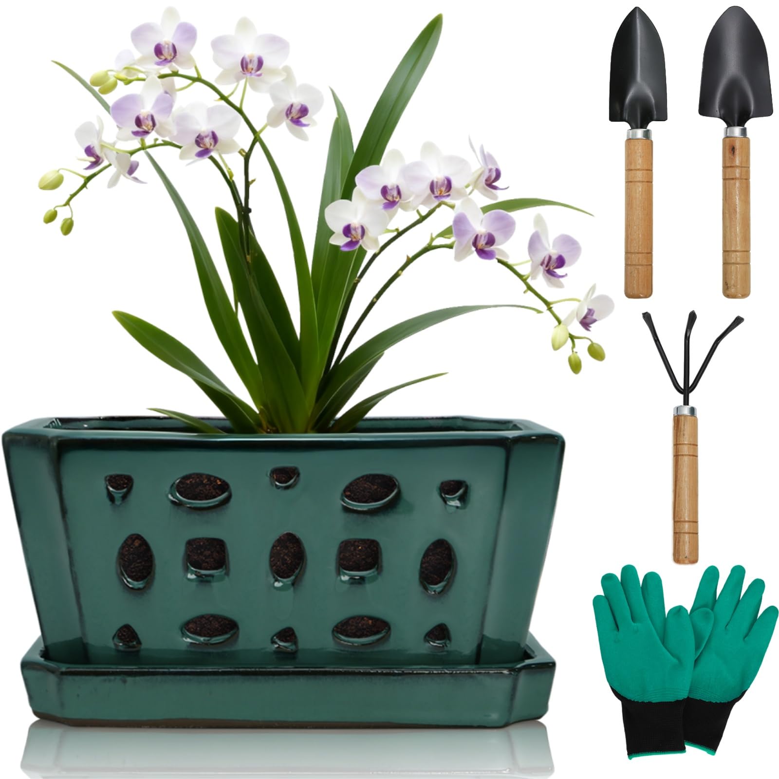 Pumtus front view of rectangular planter highlighting elegant shape and stability