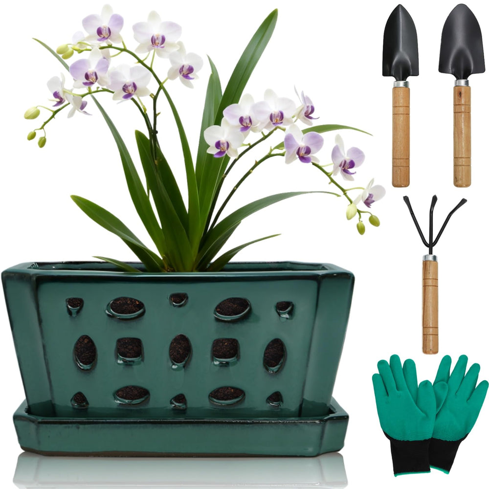 Pumtus front view of rectangular planter highlighting elegant shape and stability