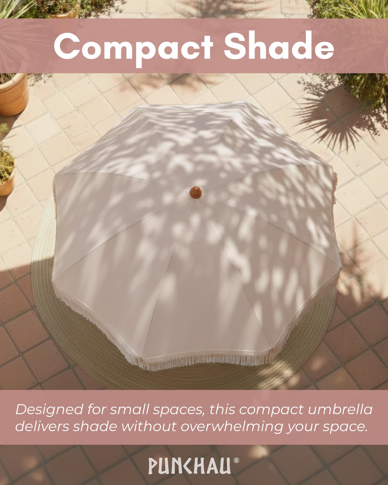Punchau umbrella on patio illustrating stylish outdoor ambiance