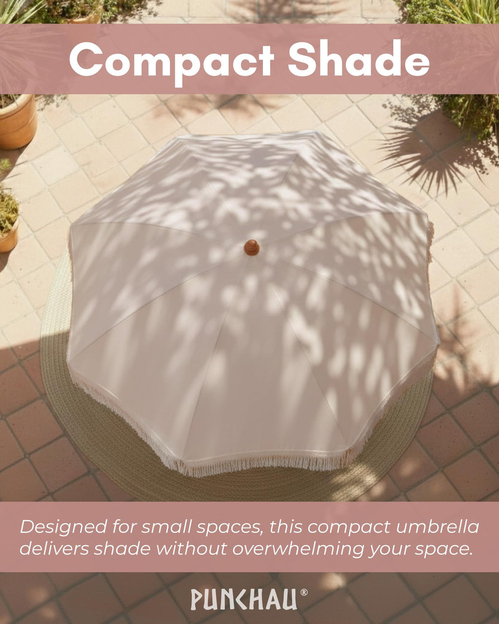 Punchau umbrella on patio illustrating stylish outdoor ambiance