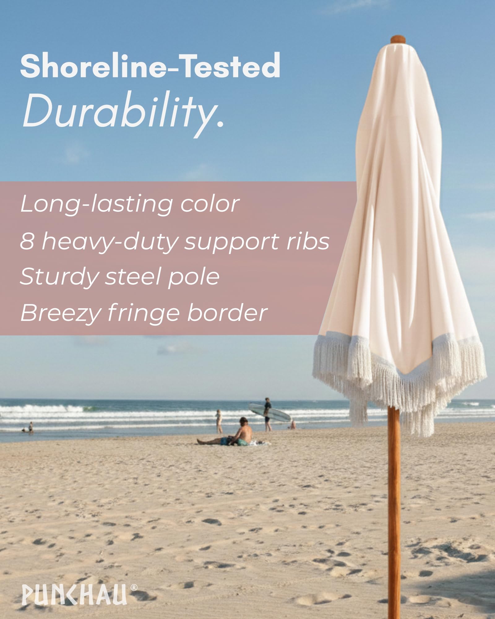 Punchau pole and ribs detail emphasizing rust-resistant durability