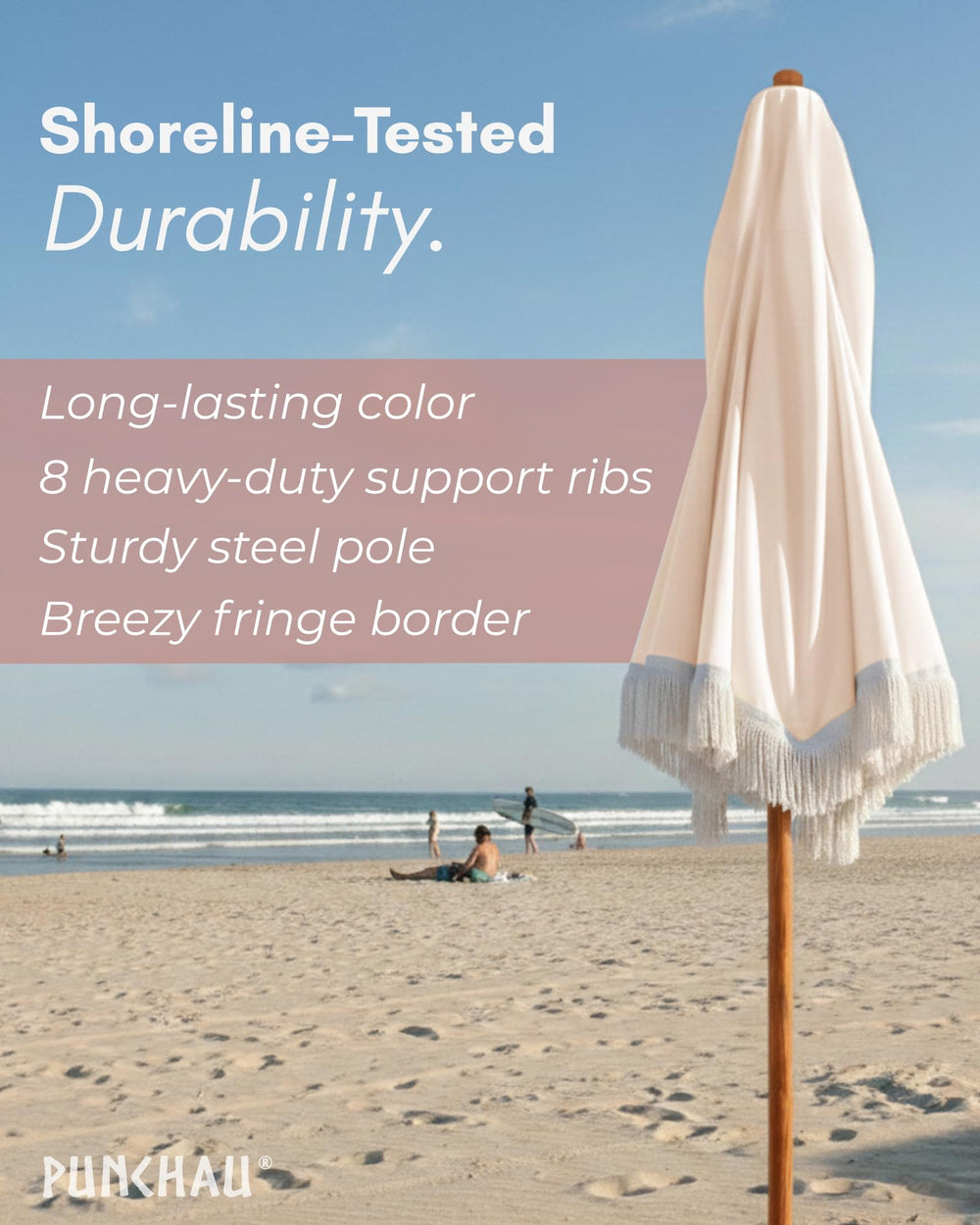 Punchau pole and ribs detail emphasizing rust-resistant durability