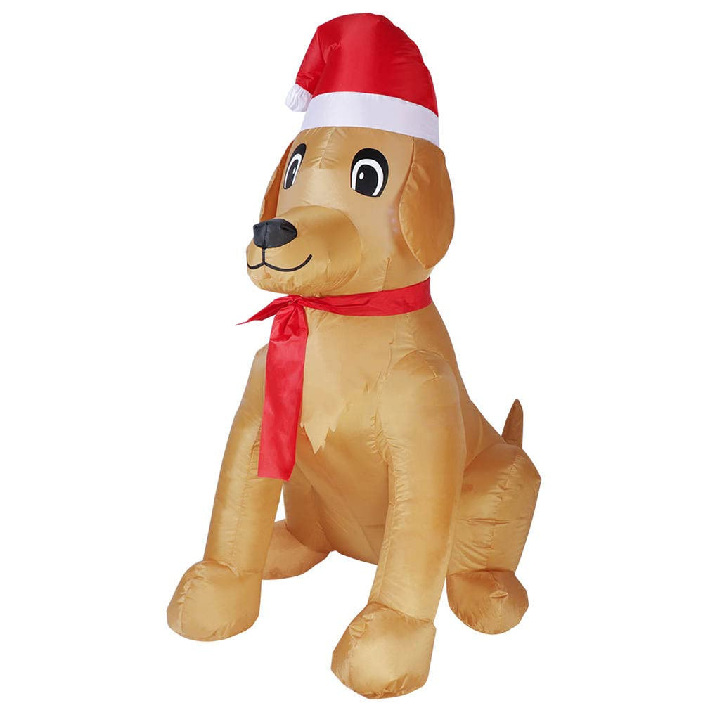 Pup Lights front view golden retriever glowing for welcoming curb appeal