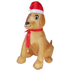 Pup Lights front view golden retriever glowing for welcoming curb appeal