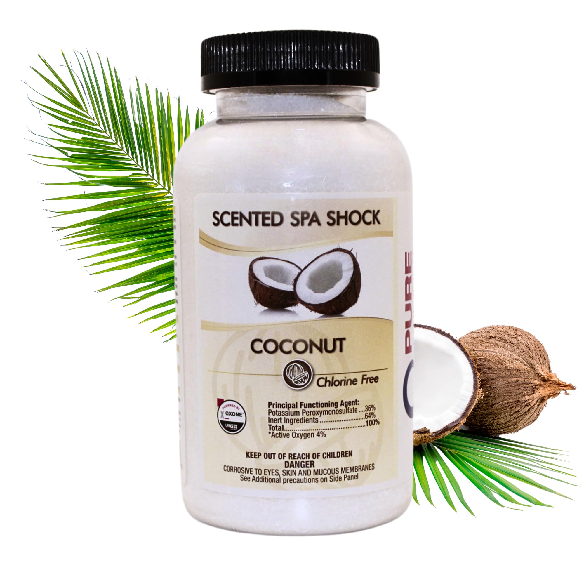 Pure and Simple jar front view showing coconut aromatherapy scent and clear benefit