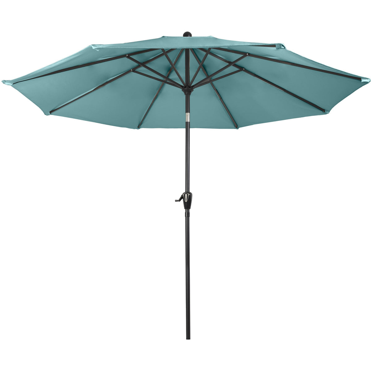 Pure Garden front view of 10ft umbrella showing full shaded area and coverage benefit