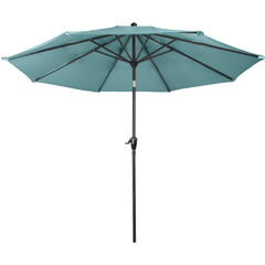Pure Garden front view of 10ft umbrella showing full shaded area and coverage benefit