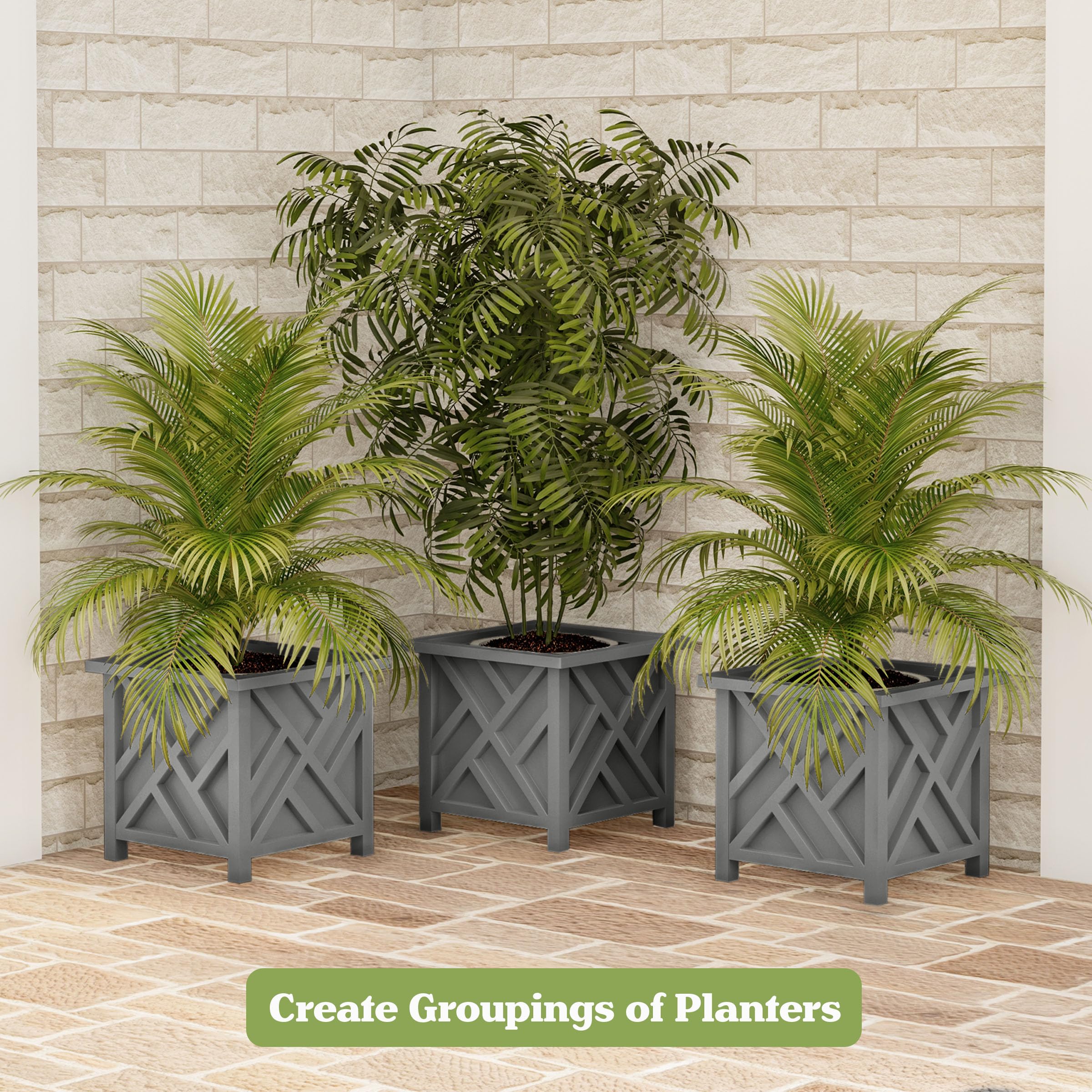 Pure Garden side profile of assembled planter showing sturdy walls