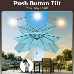 Pure Garden 19lb base with pole assembled providing stable support
