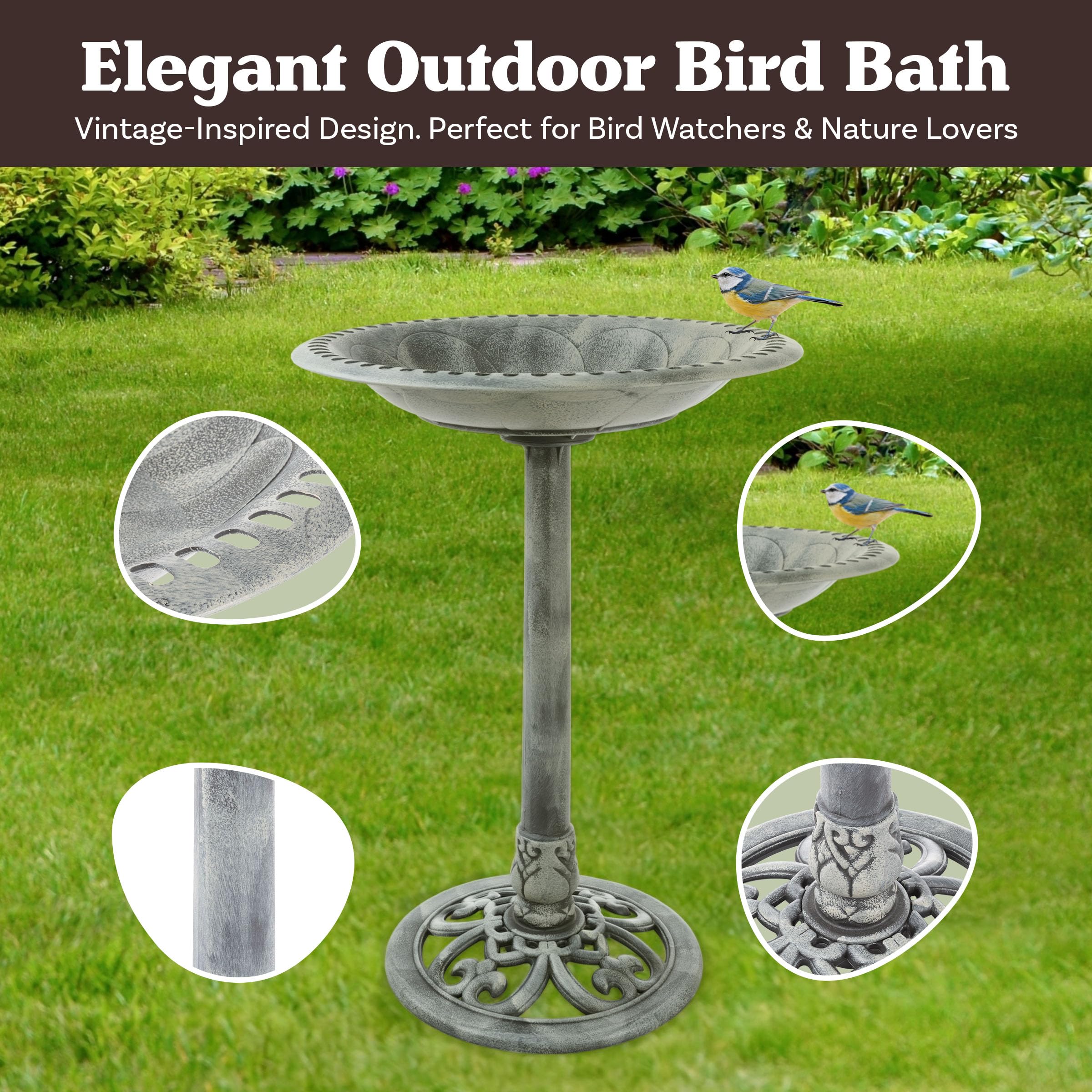 Pure Garden closeup scrollwork detail highlighting vintage aesthetic benefit