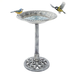 Pure Garden front view of bird bath showing antique design and curb appeal