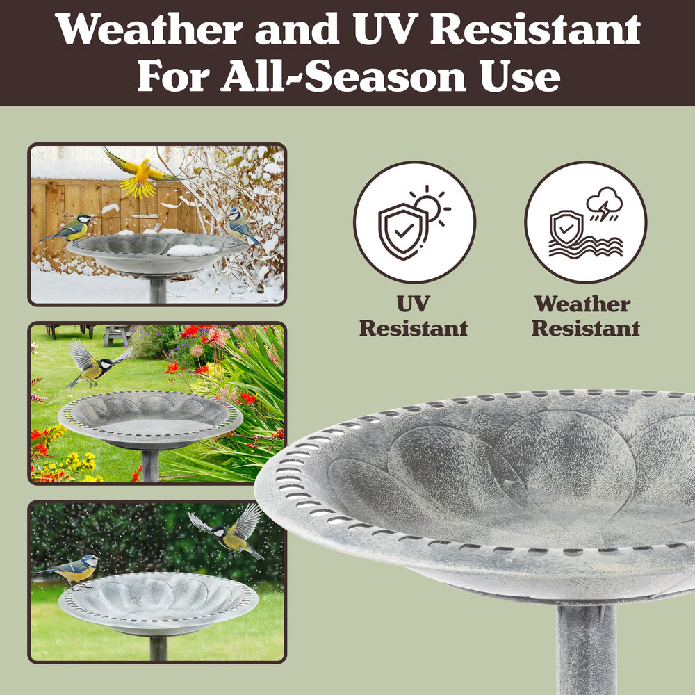Pure Garden bird bath placed in garden attracting birds and enhancing landscape