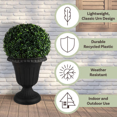 Pure Garden close-up of planter rim texture highlighting durable recycled plastic