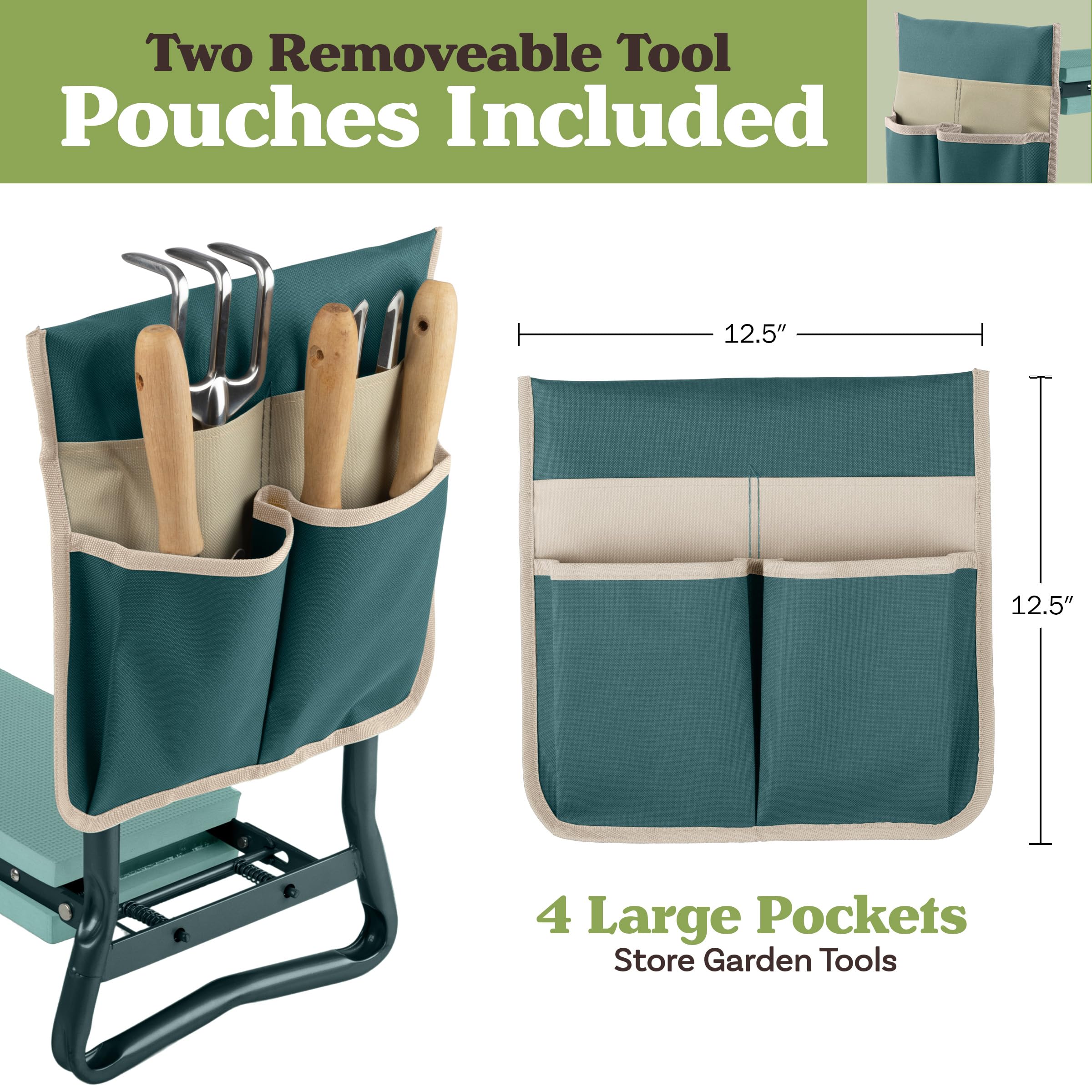 Pure Garden steel frame and handles displayed to show sturdy support and easier standing