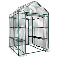 Pure Garden steel frame anchored with stakes and guy lines for outdoor stability