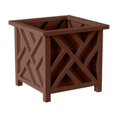 Pure Garden front view of brown lattice planter showing elegant exterior and curb appeal