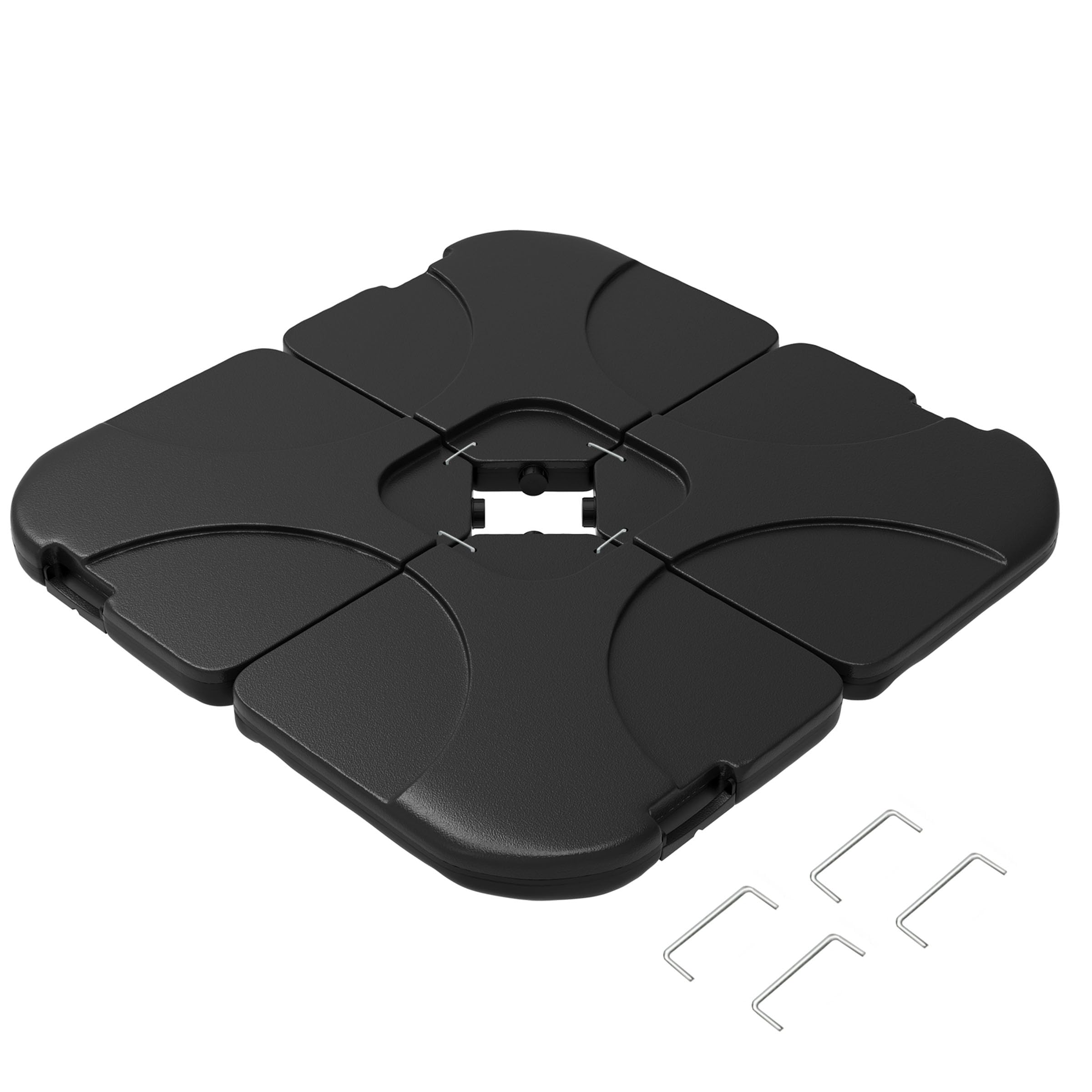 Pure Garden front view of assembled base showing stable wide footprint and safety