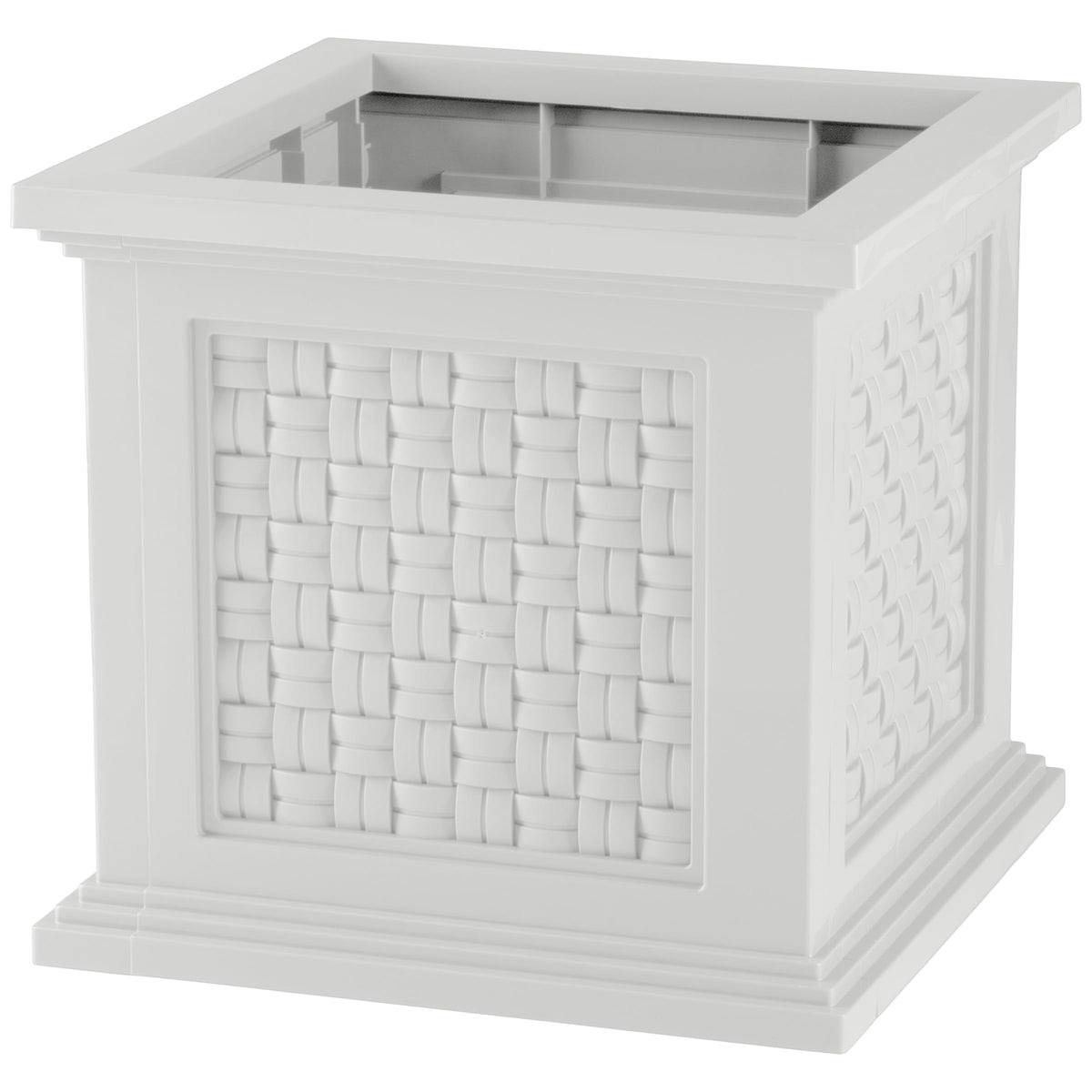 Pure Garden front view white planter showing clean porch styling and curb appeal