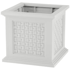Pure Garden front view white planter showing clean porch styling and curb appeal