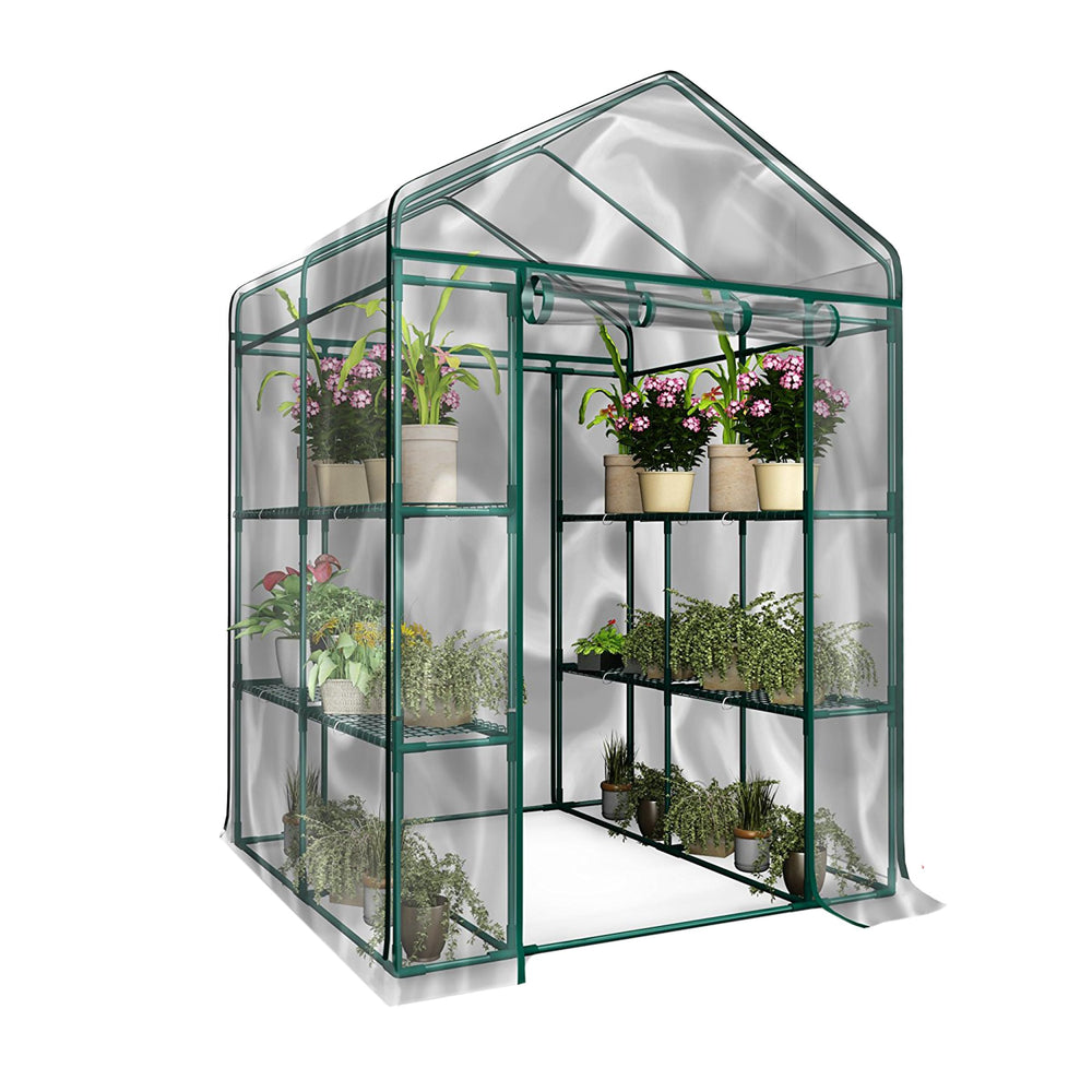 Pure Garden front view of greenhouse showing full coverage and easy access
