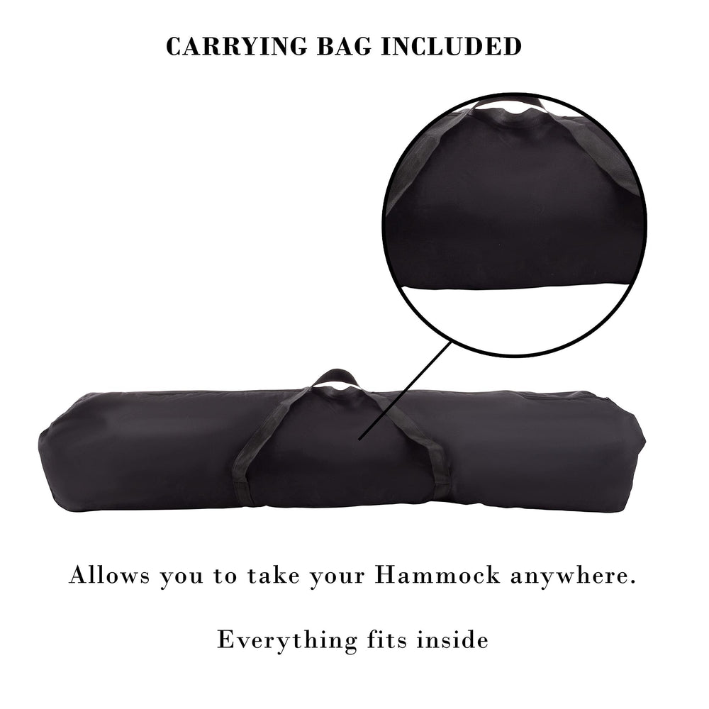Pure Garden hammock in use with two people relaxing to illustrate roomy comfort
