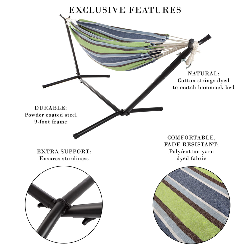 Pure Garden hammock folded in carry case illustrating portability and easy storage for travel