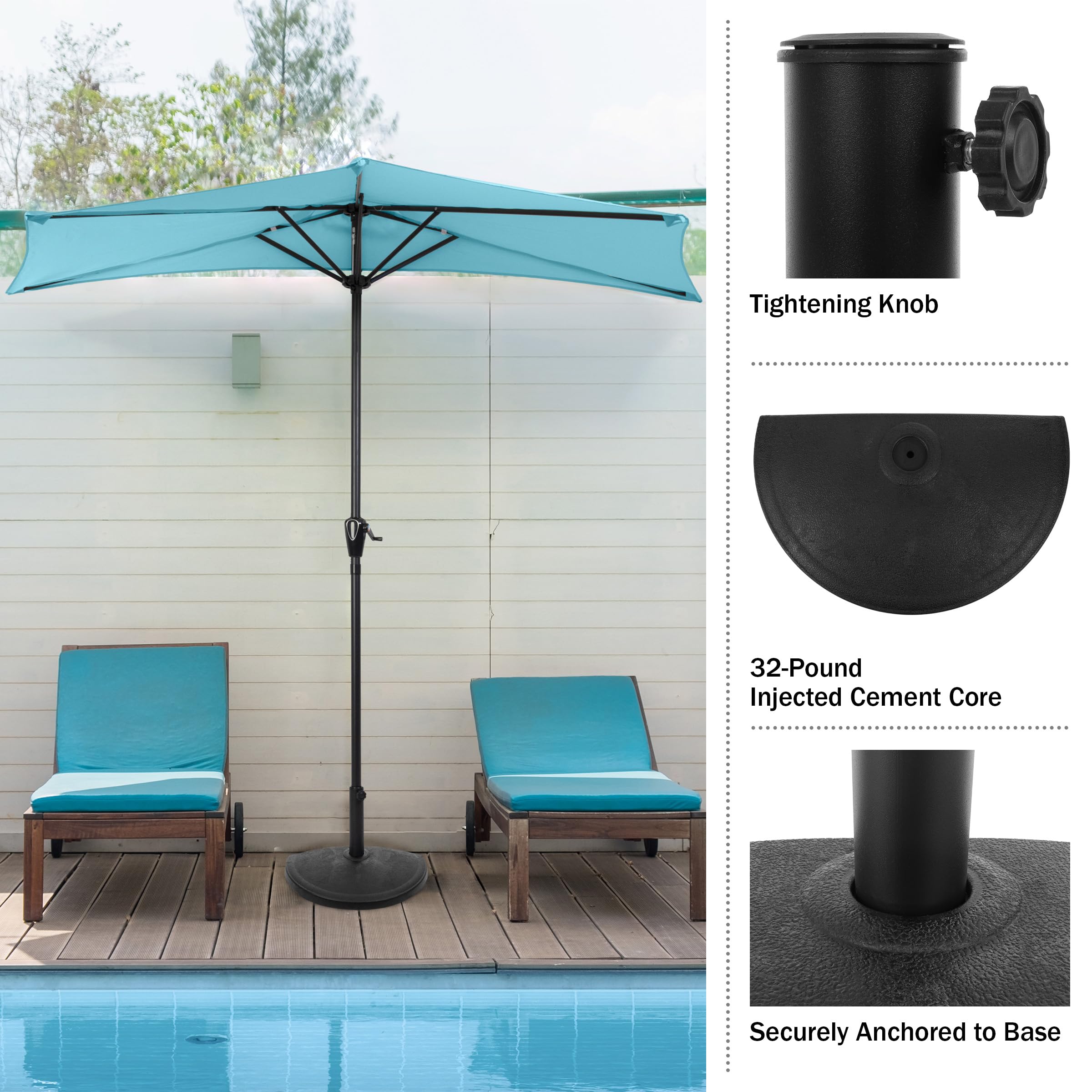 Pure Garden base installed on balcony demonstrating space-saving secure anchoring