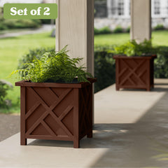 Pure Garden planted planter on porch adding instant decorative curb appeal