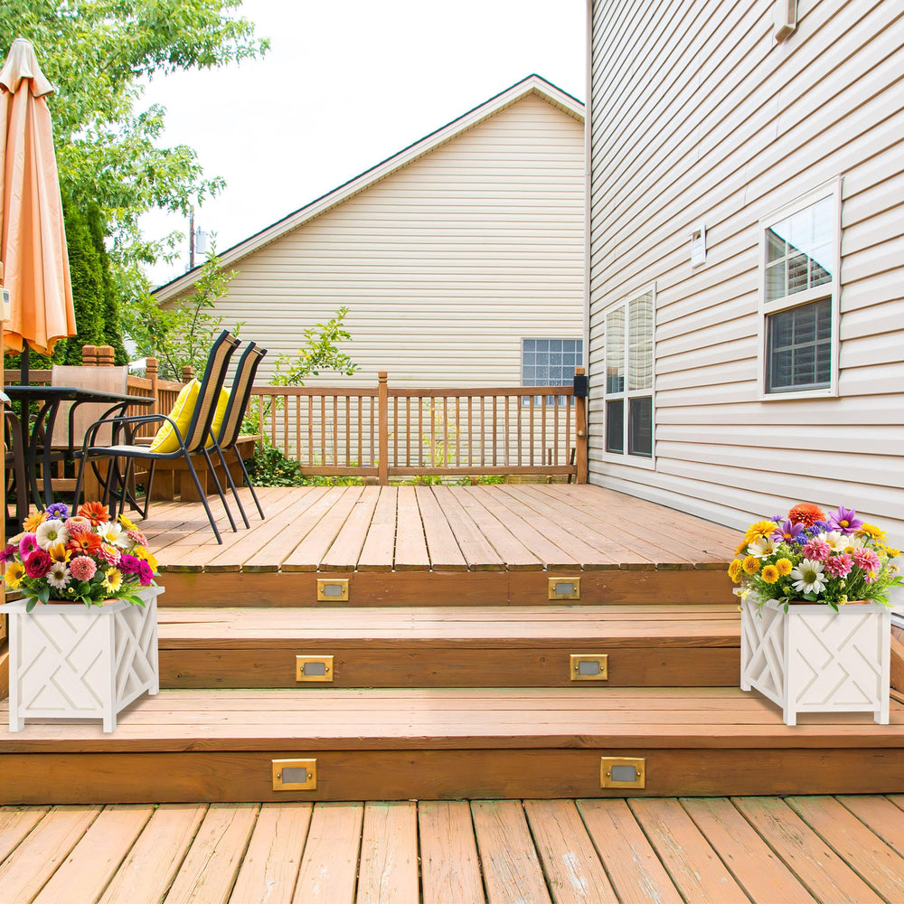 Pure Garden paired planters flanking a porch demonstrating entryway styling