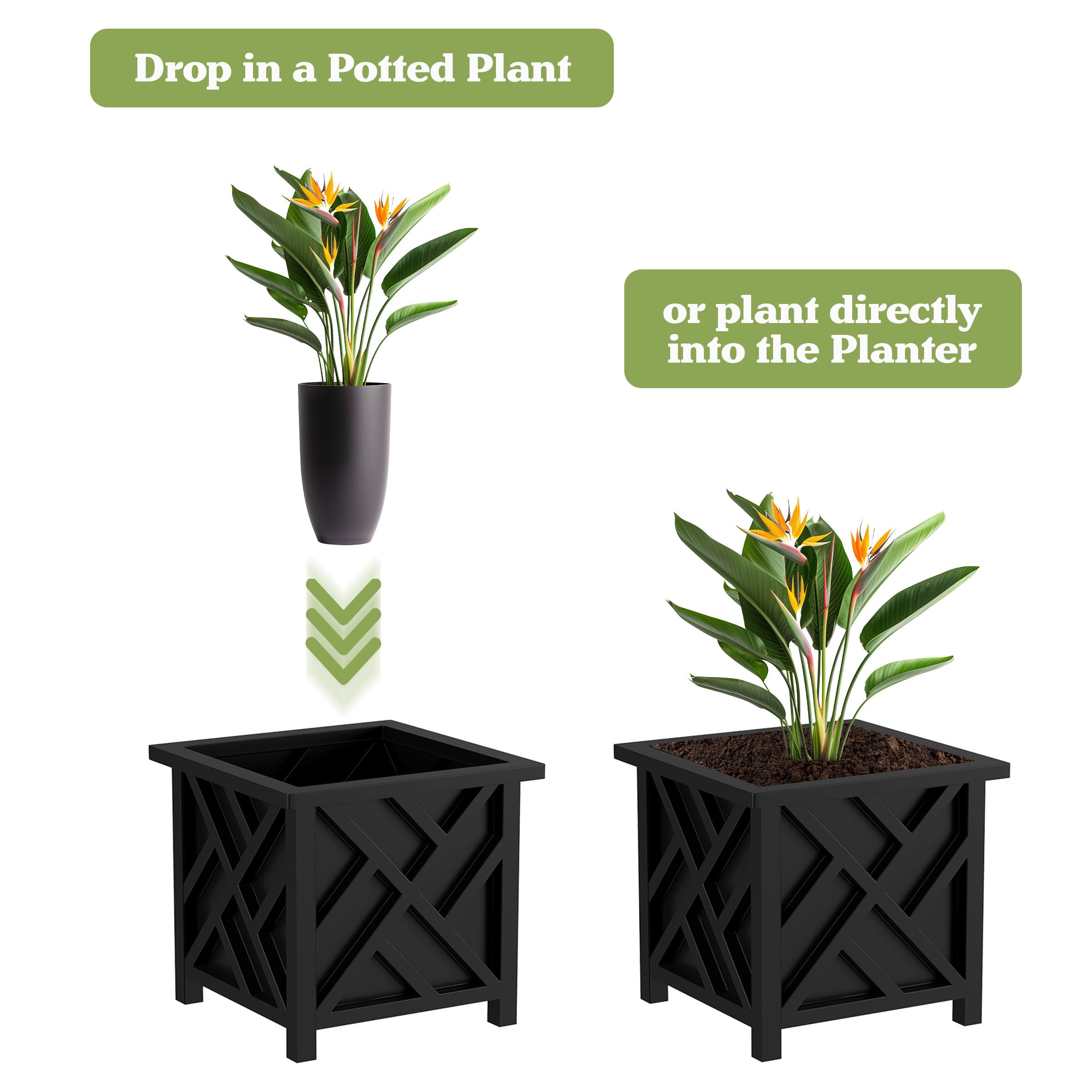Pure Garden side profile showing planter proportions and sturdy silhouette