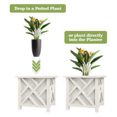 Pure Garden planter holding a nursery pot illustrating quick plant placement