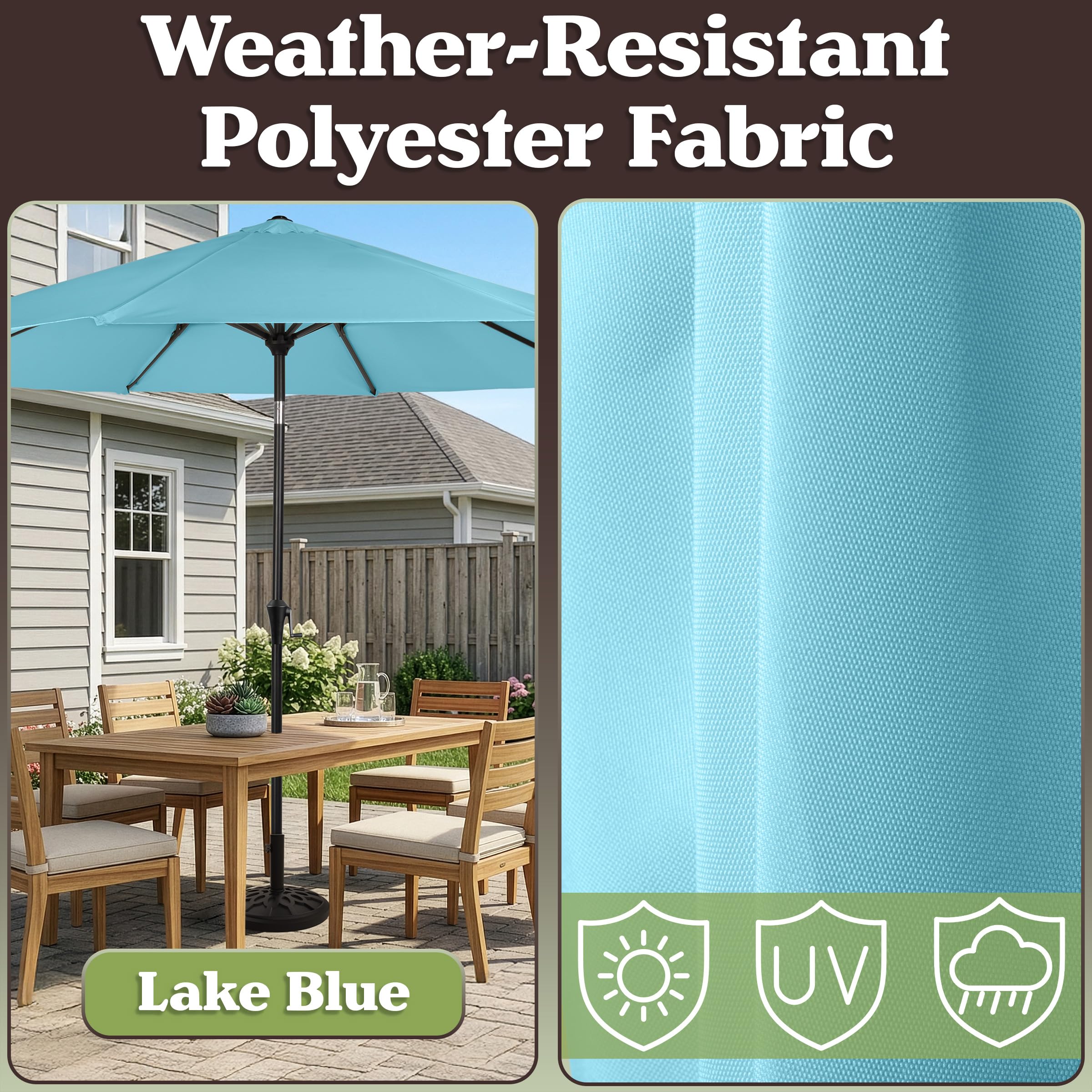 Pure Garden umbrella in a deck setting offering comfortable outdoor shade
