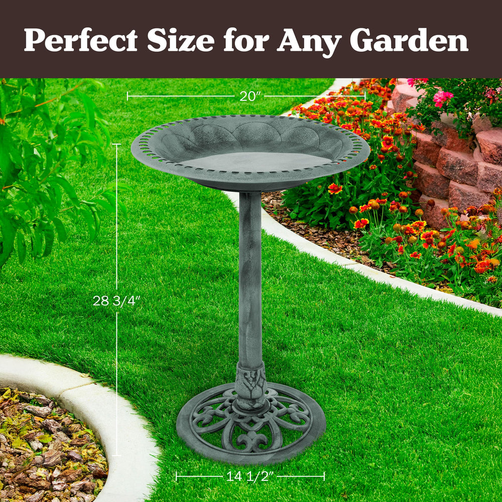 Pure Garden bird bath in garden setting attracting birds and enhancing outdoor ambiance