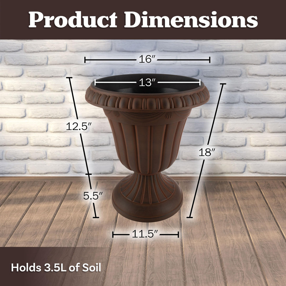 Pure Garden planters styled on deck with seasonal plants showing versatile year-round use