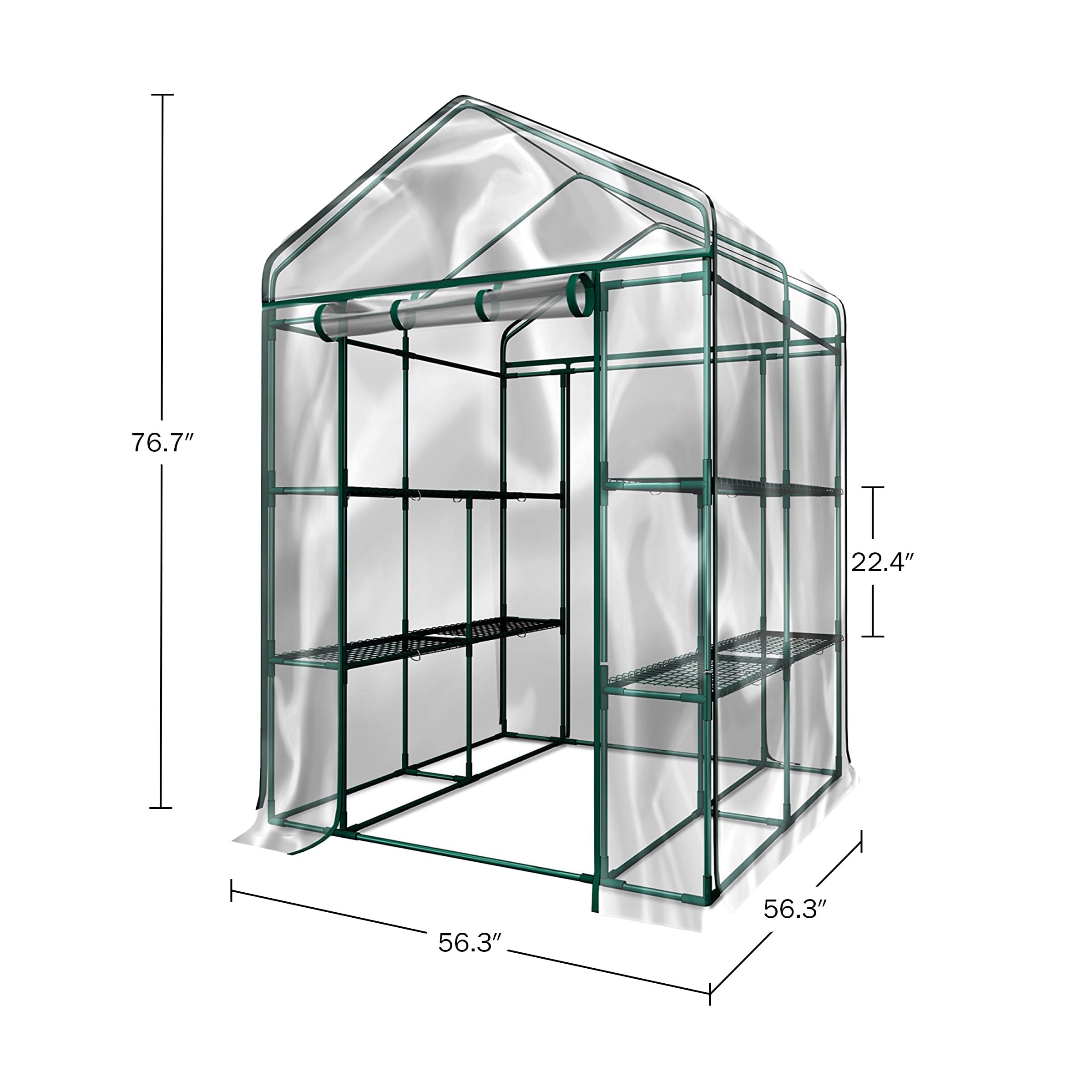 Pure Garden greenhouse on patio with potted herbs creating a tidy garden